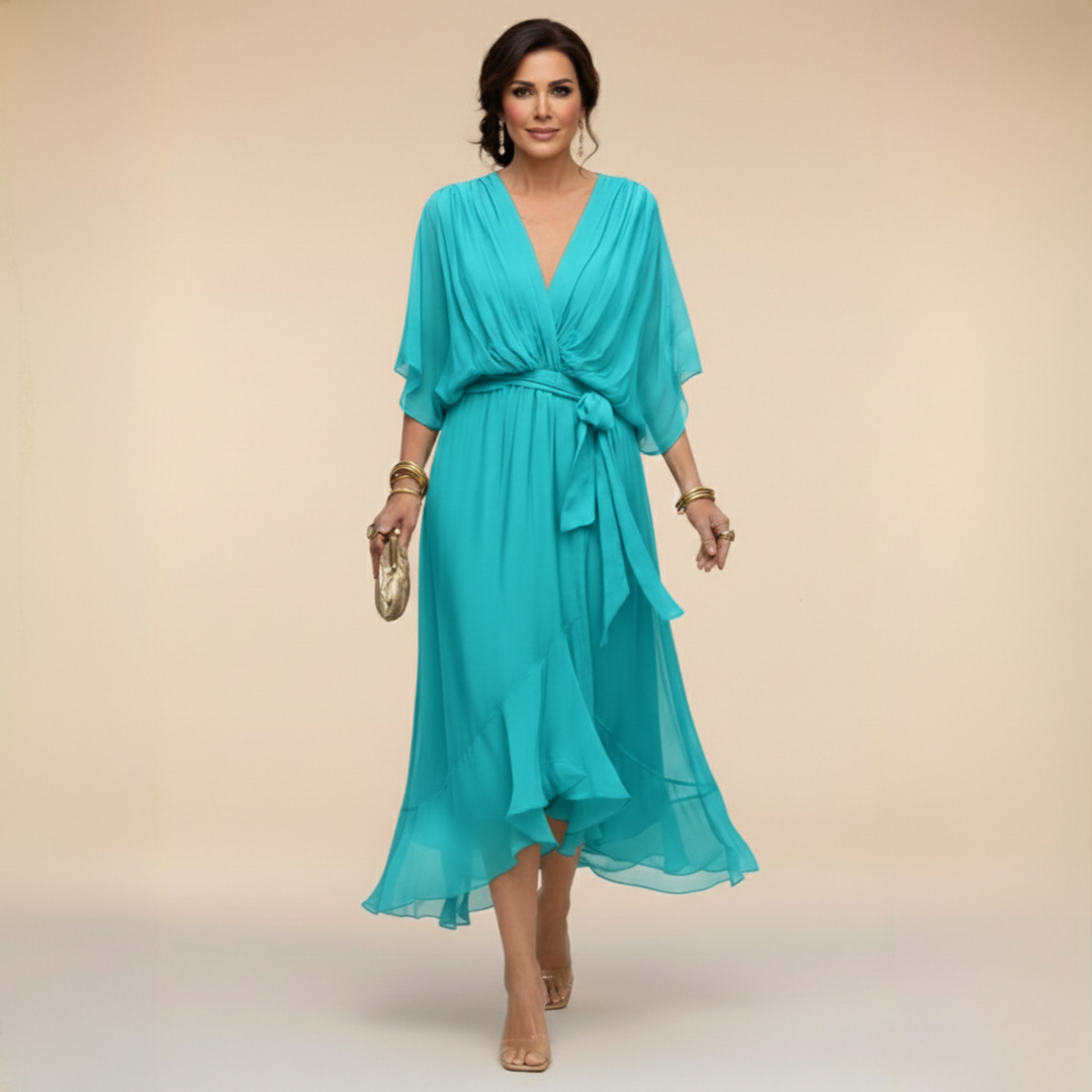Marta | Vestido de Chiffon Marta con Escote en V