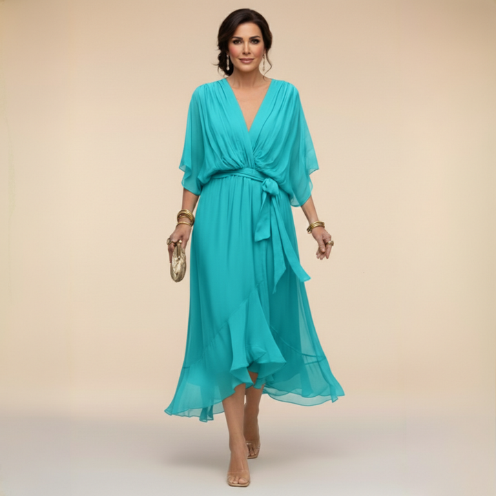 Marta | Vestido de Chiffon Marta con Escote en V