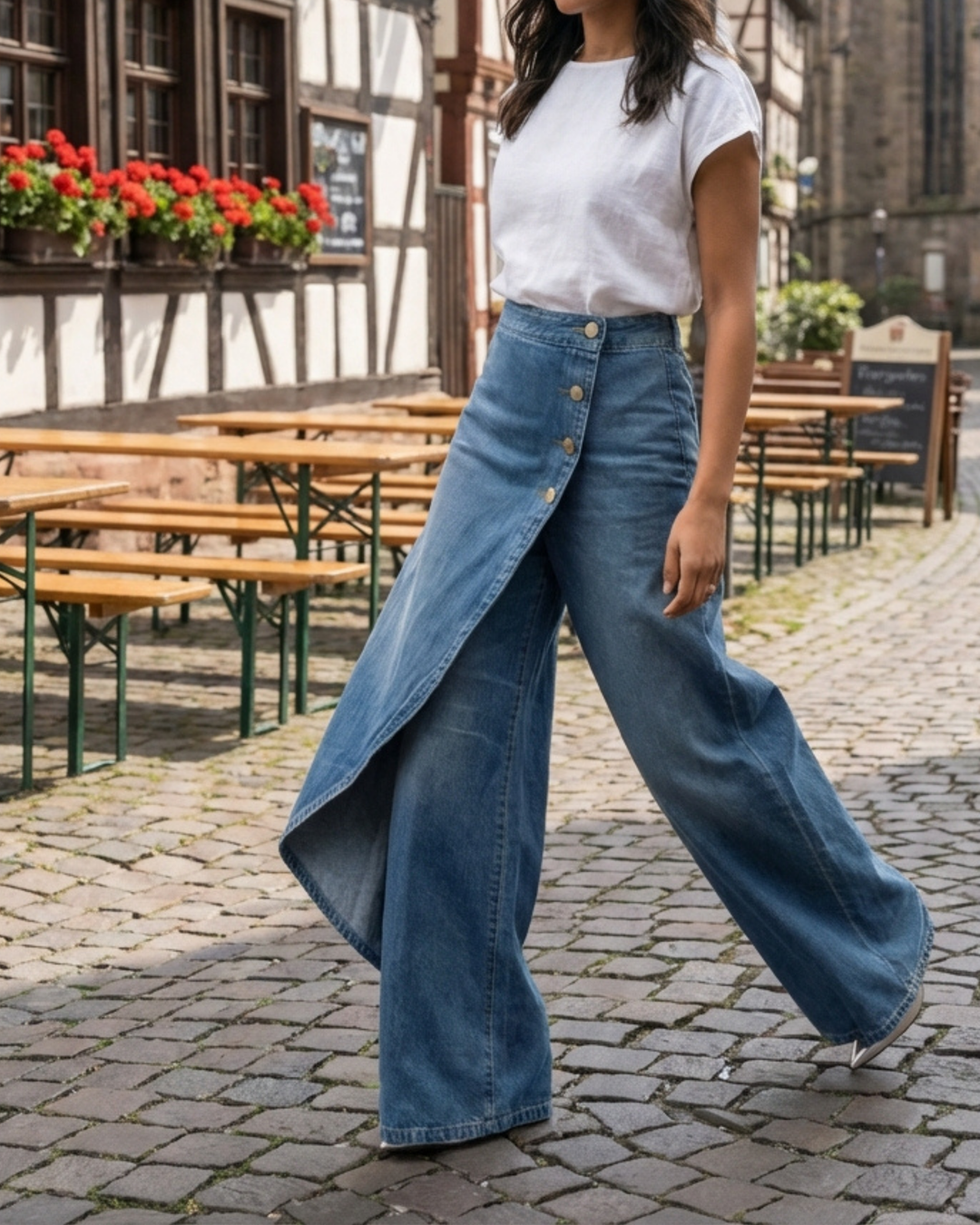 Pantalones vaqueros con vuelta