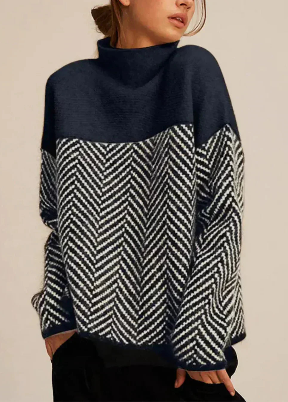 Elayah | Jersey de cuello alto de algodón