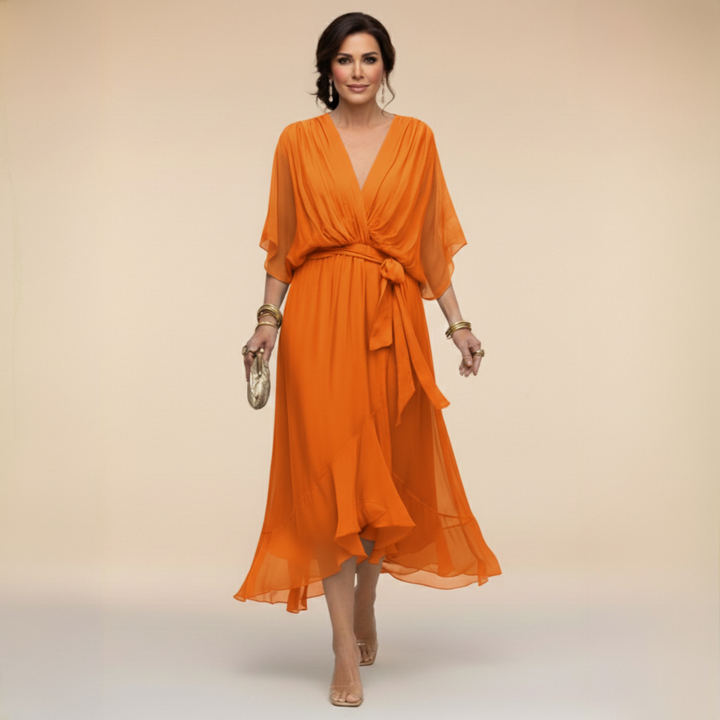 Marta | Vestido de Chiffon Marta con Escote en V