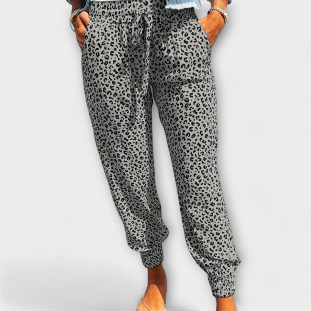Feli – Pantalón de leopardo con pierna ancha
