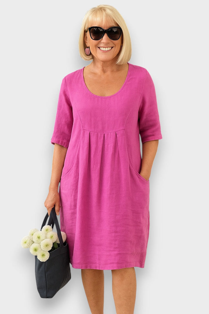 Marley - Vestido de bolsillo de lino para todos los días