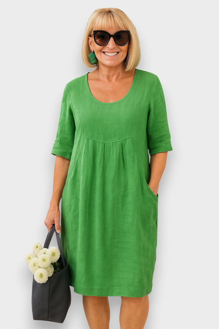 Marley - Vestido de bolsillo de lino para todos los días