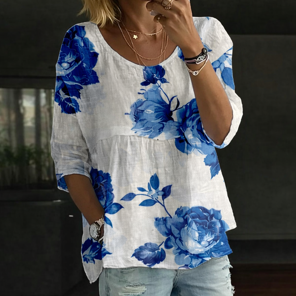 Blusa Patchwork Bordada de Flores