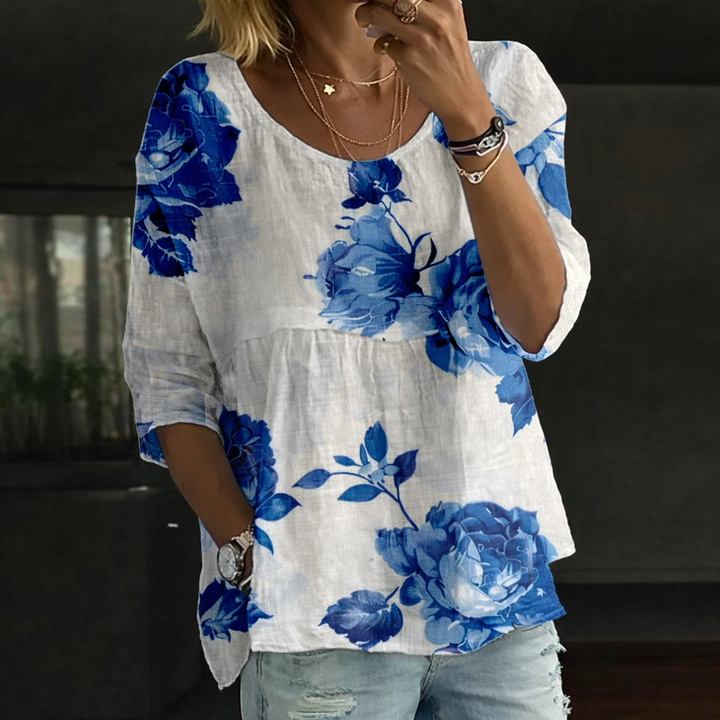 Blusa Patchwork Bordada de Flores