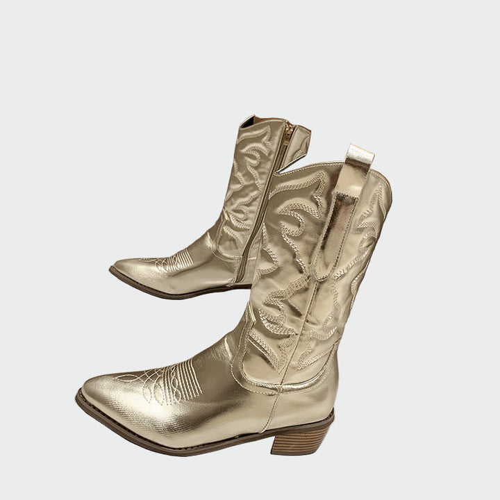 Botines de vaquero metálicos