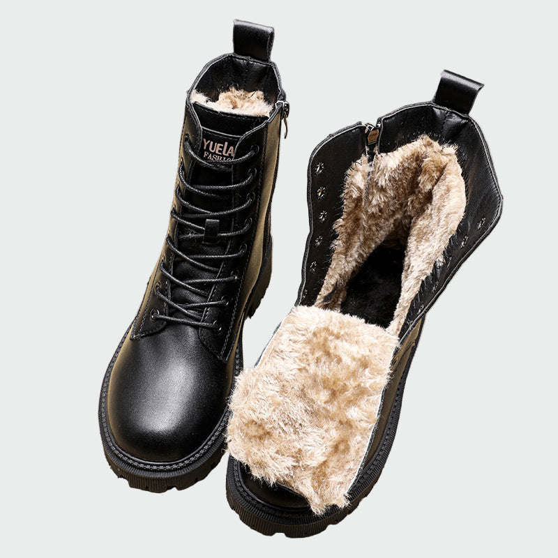 Botines de cuero para el invierno