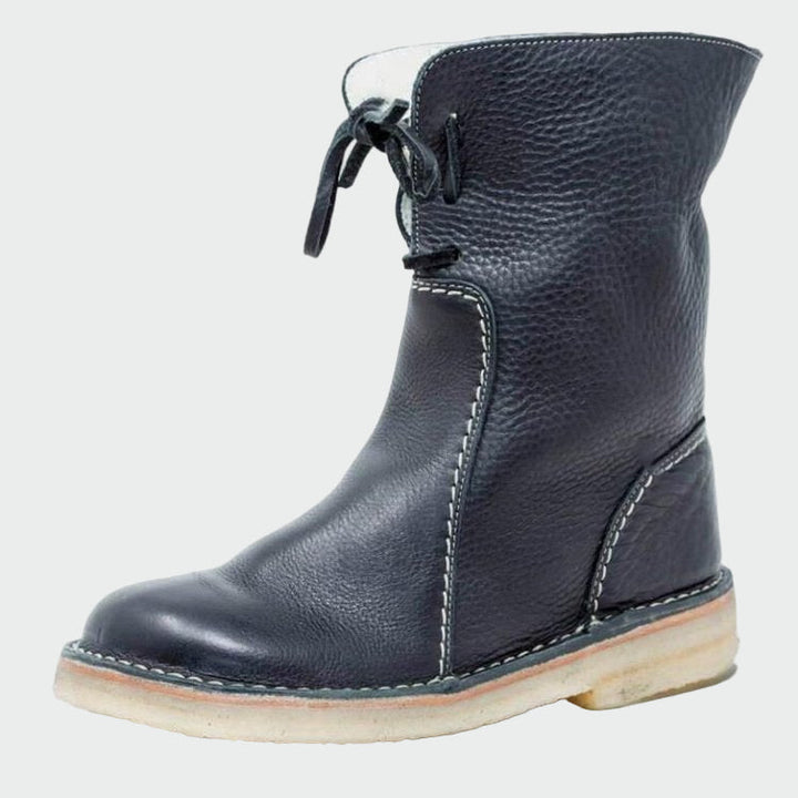 Botines de cuero impermeables con forro de lana
